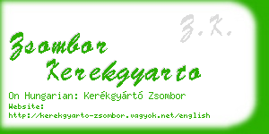 zsombor kerekgyarto business card